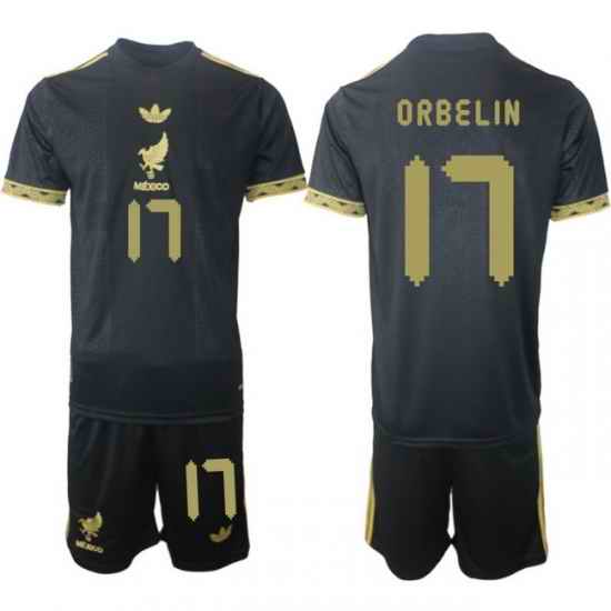 Men Mexico 2025 Soccer Jerseys BlackGold #17 ORBELIN